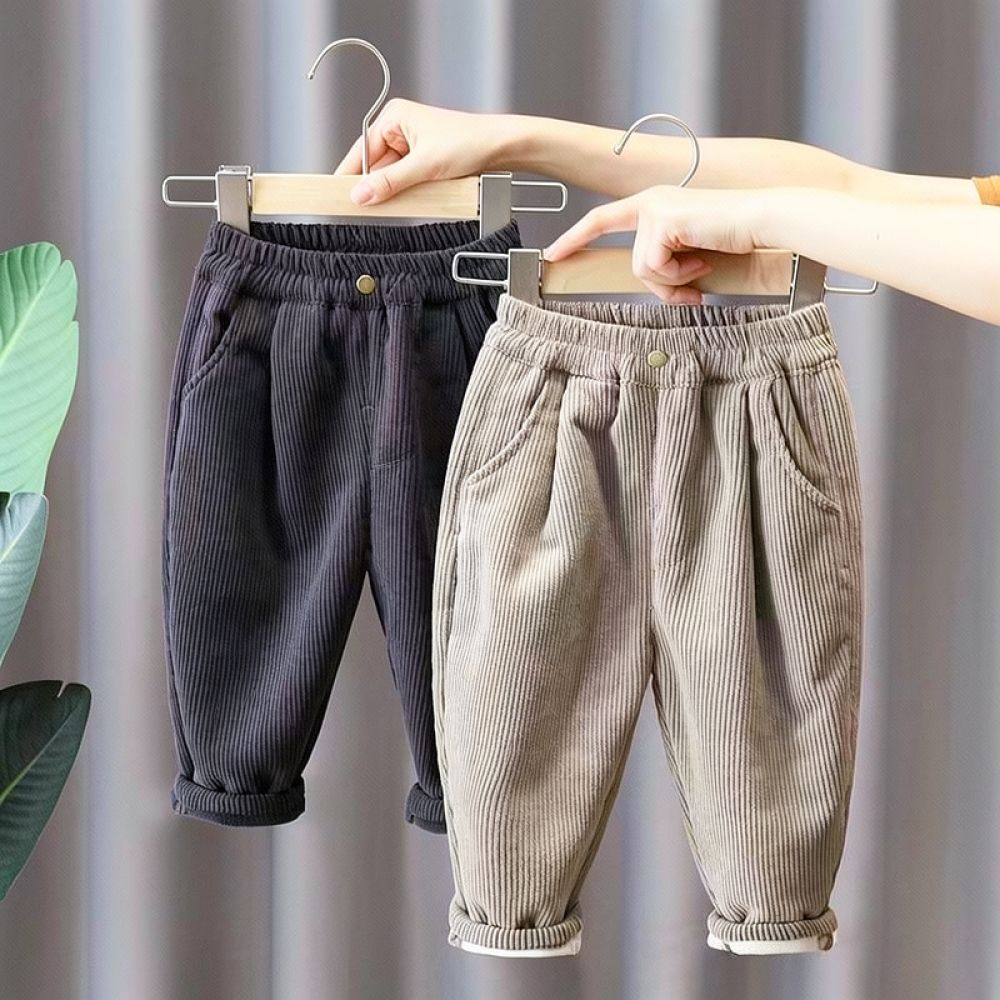Corduroy Pant Warm - กางเกงผ้าลูกฟูกบุขนสำหรับเด็ก อบอุ่นในฤดูหนาว กางเกงกันหนาวสำหรับเด็กชายและเด็กหญิง นุ่มสบาย สไตล์ลำลองสำหรับใส่กลางแจ้ง