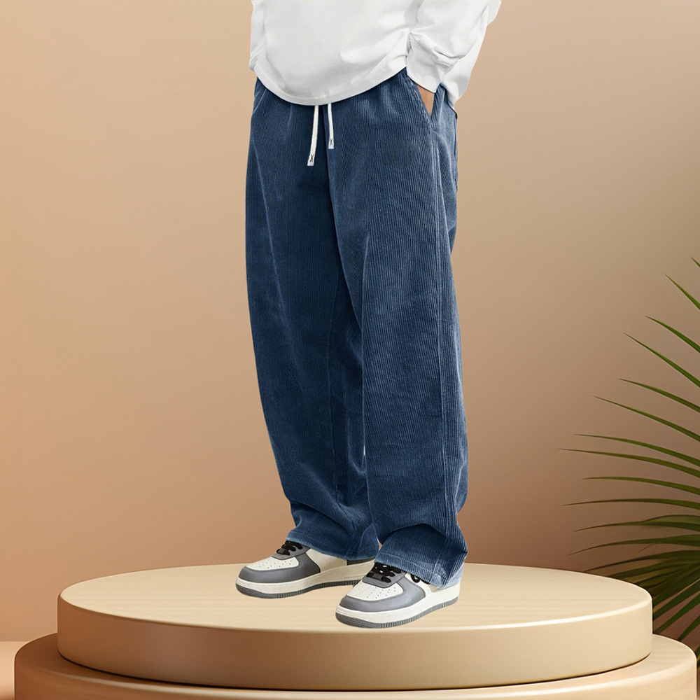 Corduroy Pant Warm - กางเกงจ็อกเกอร์ผ้าคอร์ดูรอยสำหรับฤดูใบไม้ร่วงและฤดูหนาว กางเกงวอร์มเทคสำหรับผู้ชาย กางเกงฮาเร็มลำลอง กางเกงกีฬาเก็บความร้อนสำหรับผู้ชาย