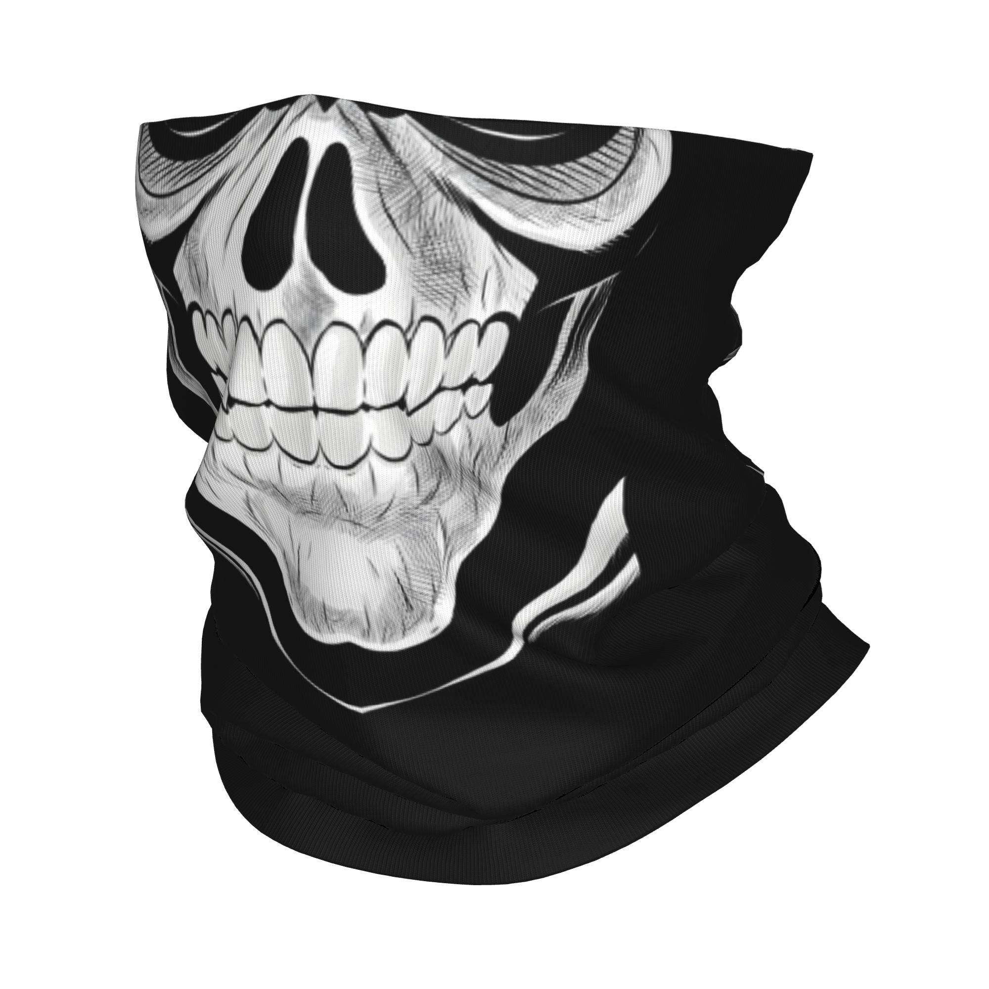 Neck Gaiter Fleece - ผ้าคลุมหน้าแบบไร้รอยต่อ ลายหัวกะโหลก สำหรับผู้ชายและผู้หญิง ป้องกันลม เหมาะสำหรับฤดูหนาว ใช้เล่นสกีได้