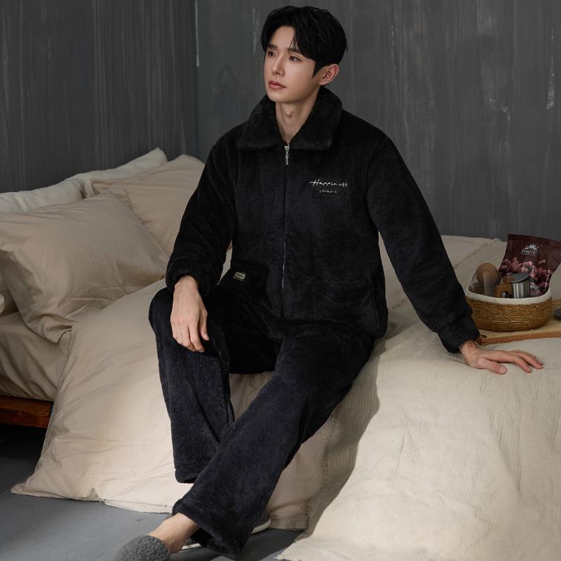 ชุดนอนผู้ชายแบบหนา ชุดฤดูหนาว  - Flannel Shirt Lined บทวิจารณ์และราคา