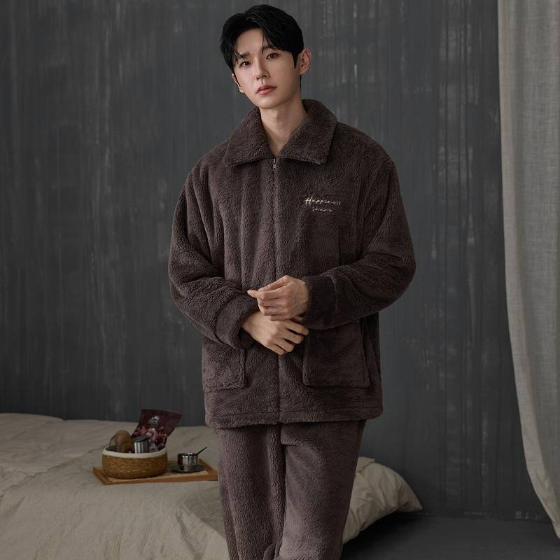 ชุดนอนผู้ชายแบบหนา ชุดฤดูหนาว  - Flannel Shirt Lined บทวิจารณ์และราคา