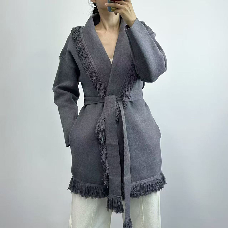 เสื้อคาร์ดิแกนถักขนสัตว์ยาวสำห - Wool Coat Peacoat บทวิจารณ์และราคา