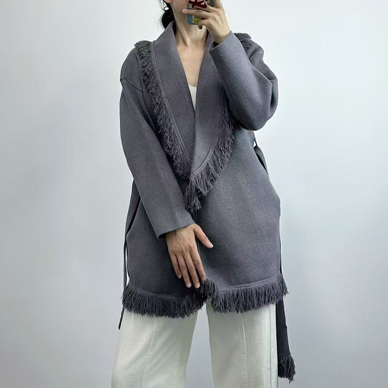 เสื้อคาร์ดิแกนถักขนสัตว์ยาวสำห - Wool Coat Peacoat บทวิจารณ์และราคา