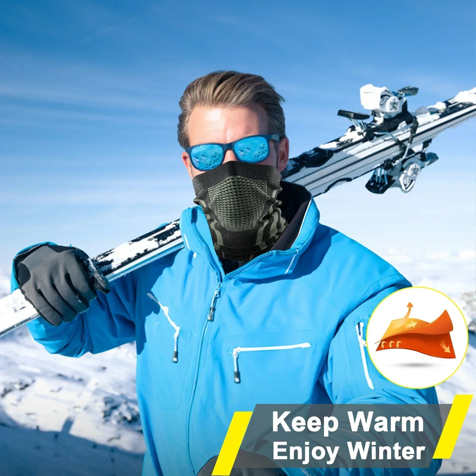 ฤดูหนาวแหวนหลอดนุ่มผ้าพันคอหน้ - Neck Gaiter Fleece บทวิจารณ์และราคา